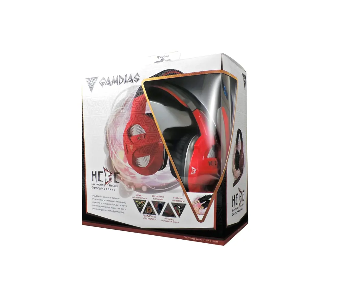 Жични Gaming Слушалки, Gamdias, HEBE GHS2300, Red/Black, 3.5mm 3pin - image 2