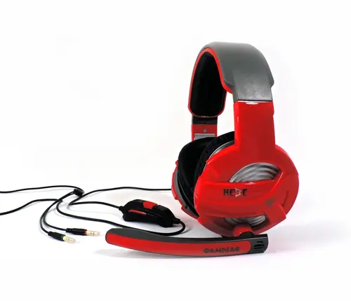 Căști Gaming cu fir, Gamdias, HEBE GHS2300, roșu/negru, 3.5mm 3pin