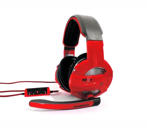 Căști Gaming cu fir, Gamdias, HEBE GHS2300-USB, roșu/negru, USB 2.0