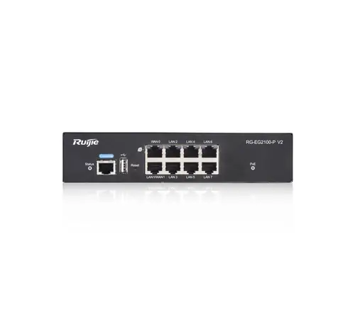 Защитна стена Ruijie RG-EG2100-P V2, UnFi, 8 x Gbit RJ45 порта, Cloud, 135W PoE+