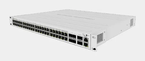 Комутатор MikroTik CRS354-48P-4S+2Q+RM, 2xQSFP, 4xSFP+, 650MHz, 48xRJ45 Gbit PoE