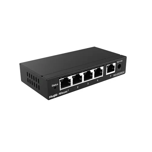 Switch Ruijie RG-ES205GC, 5xGbE θύρες, διαχειριζόμενο, επιτραπέζιο, μεταλλικό, έως 16 VLAN