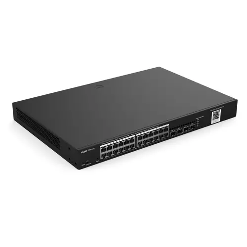 Комутатор Ruijie RG-NBS3100-24GT4SFP-P, 24xGbЕ, 4xSFP, PoE+, 370W, L2, 19-инча