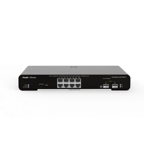 Switch Ruijie RG-NBS3100-8GT2SFP-P, 8xGbe, 2xSFP, PoE+, 125W, L2, επιτραπέζιο - 2