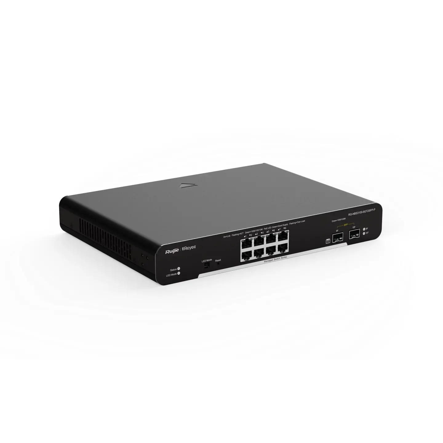 Switch Ruijie RG-NBS3100-8GT2SFP-P, 8xGbe, 2xSFP, PoE+, 125W, L2, επιτραπέζιο - image 2