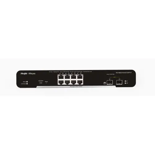 Switch Ruijie RG-NBS3100-8GT2SFP-P, 8xGbe, 2xSFP, PoE+, 125W, L2, επιτραπέζιο - 1