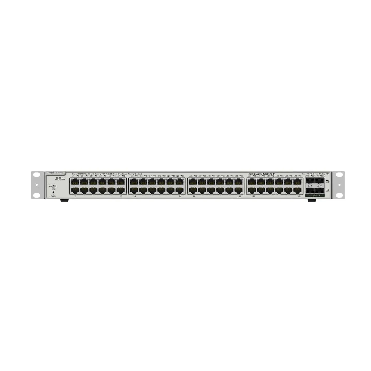 Switch Ruijie RG-NBS3200-48GT4XS-P, 48xGbE, PoE+, 370 W, 4xSFP+, L2