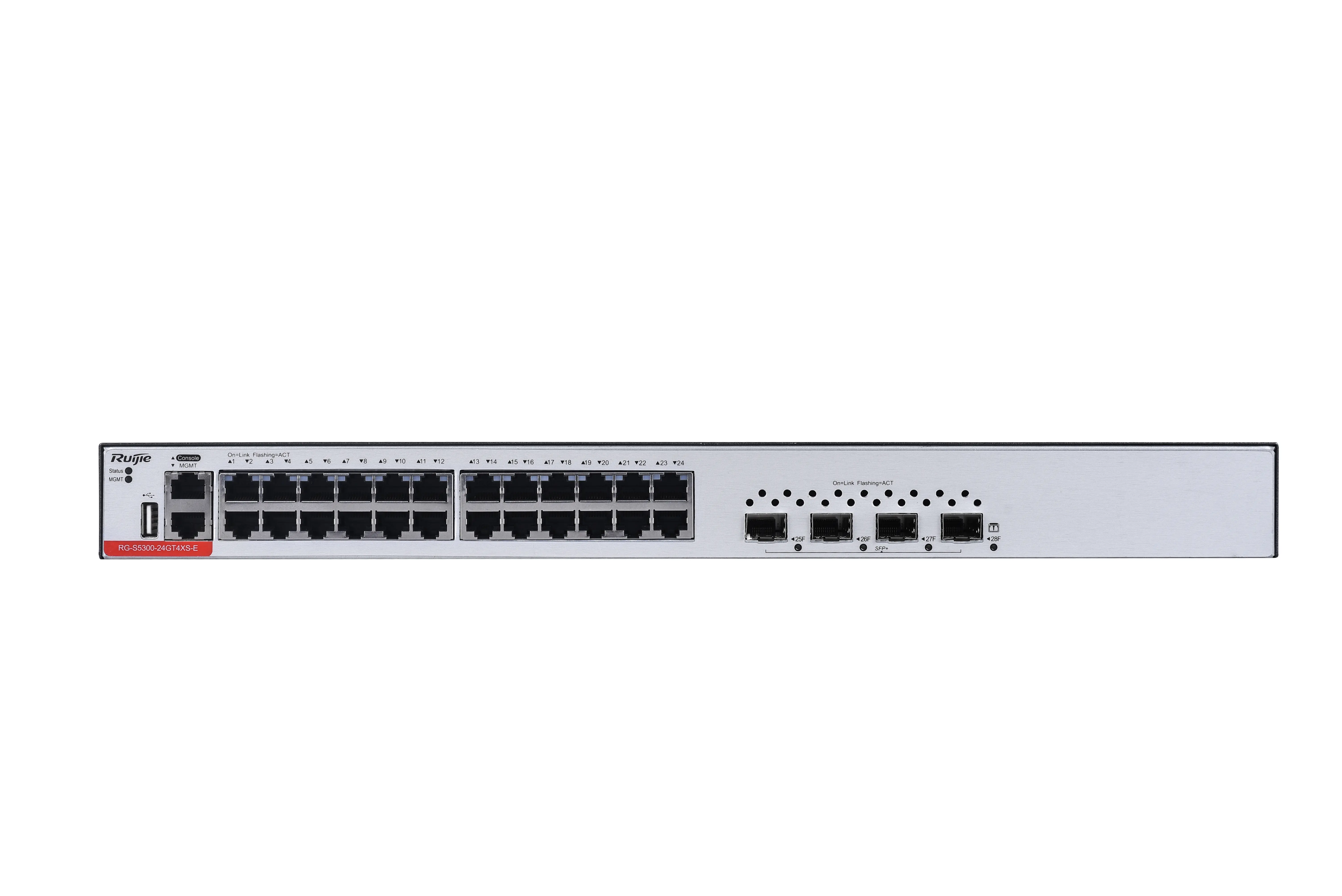 Комутатор Ruijie RG-S5300-24GT4XS-E, 24xGbЕ, 4xSFP+ 1G/10G, 336 Gbps, L2