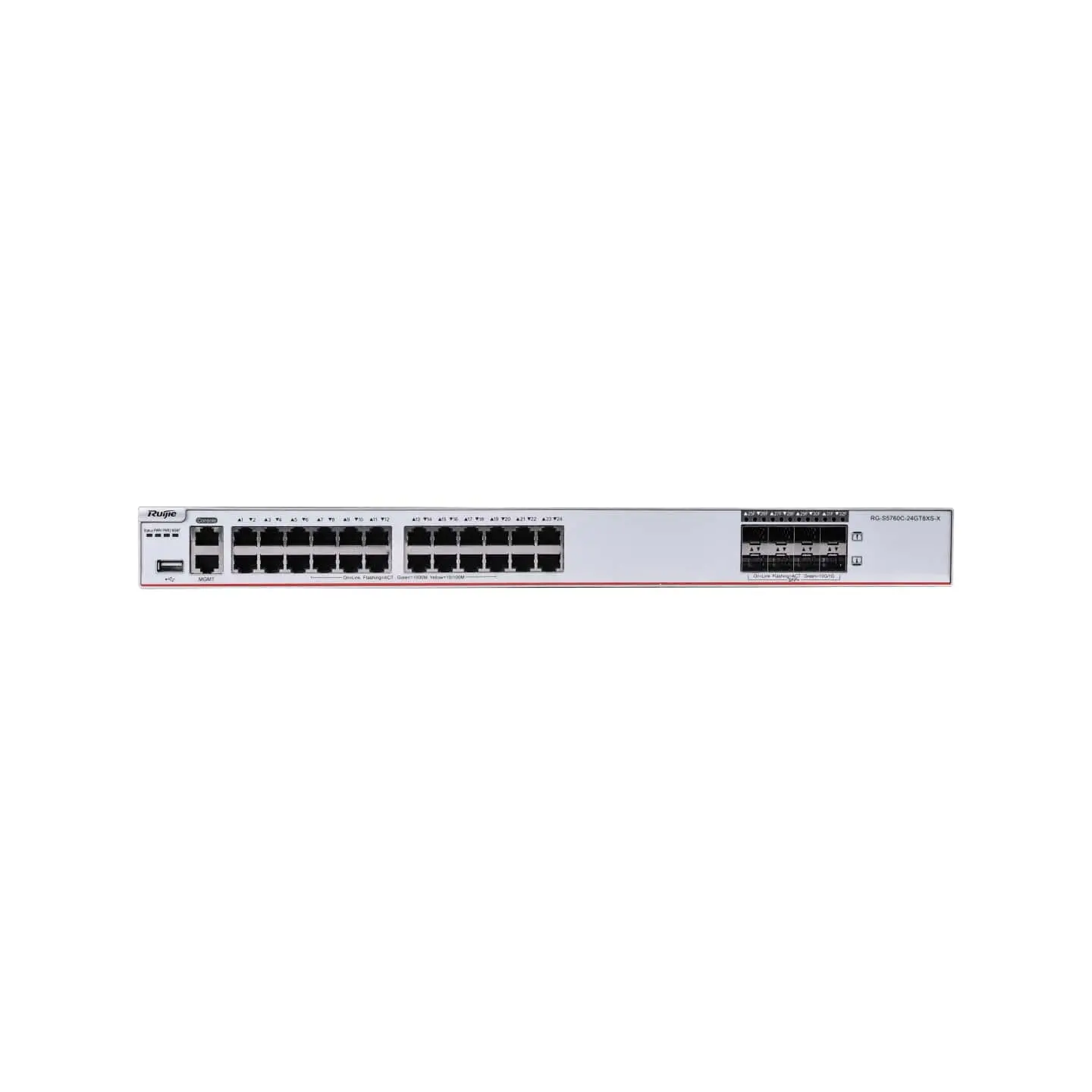 Комутатор Ruijie RG-S5760C-24GT8XS-X, 24xGbЕ, 8xSFP+ 1G/10G, 880 Gbps, L2 - image 3
