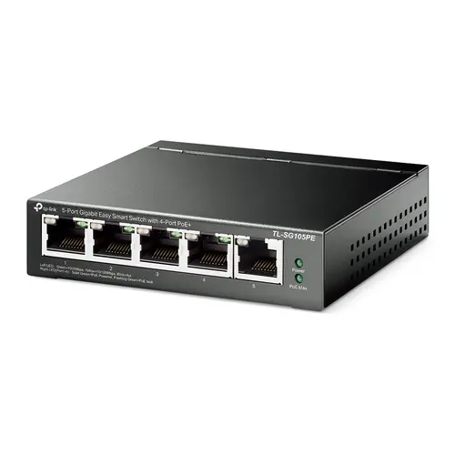 Комутатор TP-Link TL-SG105PE, 5x GbE порта, управляем, PoE+, 60W, до 32 VLANs - image 1