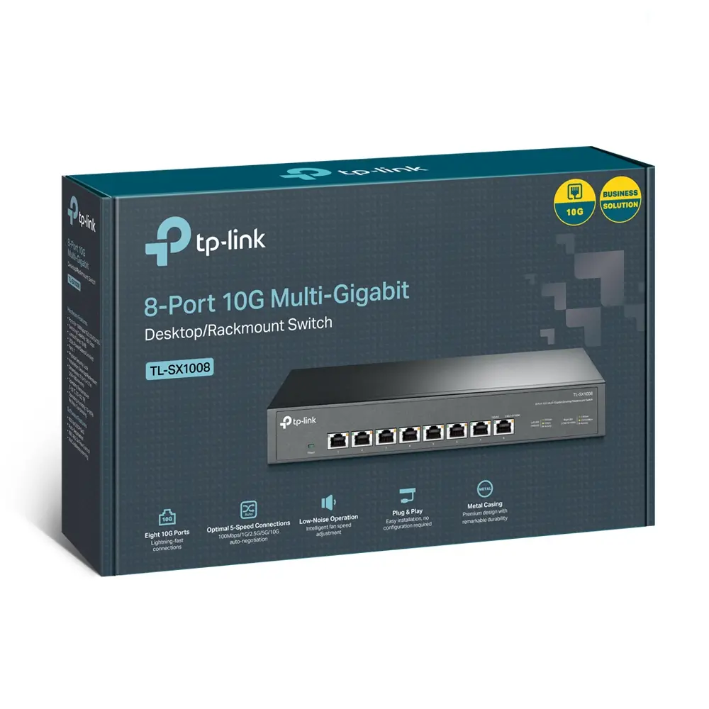 Комутатор TP-LINK TL-SX1008, 8x 10GbE портa, неуправляем, настолен/ шкаф монтаж - image 4