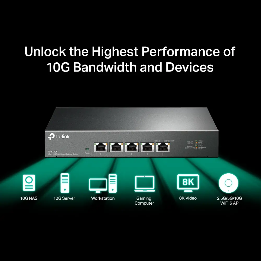 Комутатор TP-LINK TL-SX105, 5x 10GbE портa, fanless - image 4
