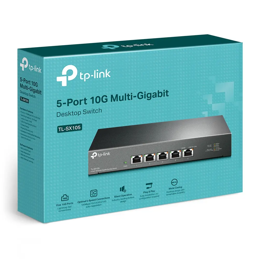 Комутатор TP-LINK TL-SX105, 5x 10GbE портa, fanless - image 5
