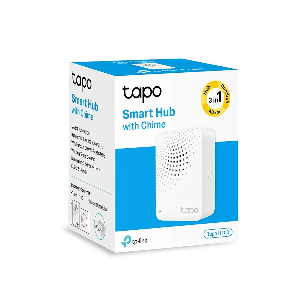 Интелигентен хъб със звънец TP-Link Tapo H100, 2.4GHz, протокол 868/922 MHz - image 1