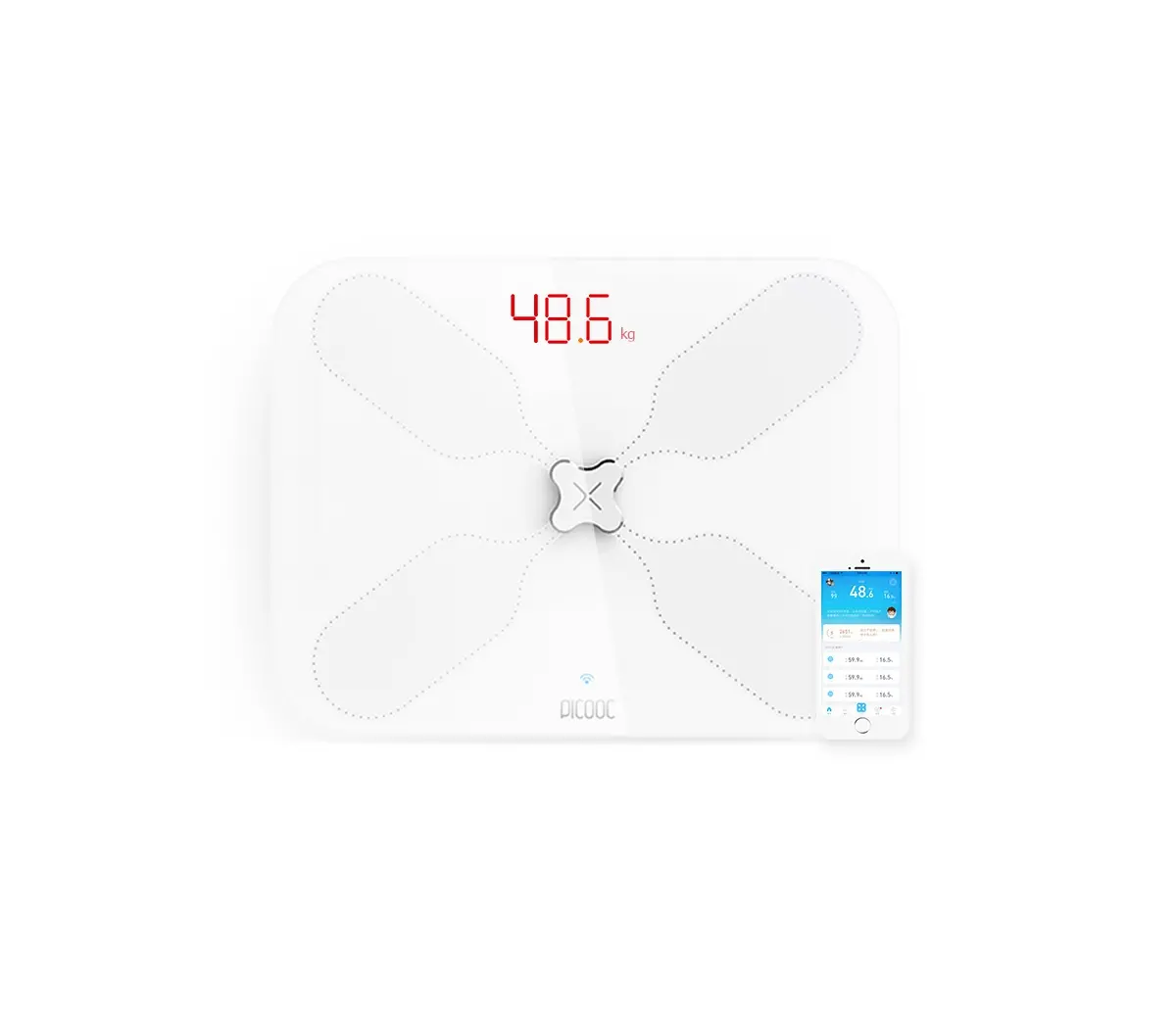Ζυγαριά Picooc S3 Lite, smart, WiFi, 150 κg., App, λευκή
