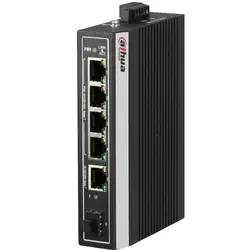 Комутатор Dahua PFS3106-4GT-DP, 4GE PoE+1GE+1GE SFP, неуправляем, 100W, индустри