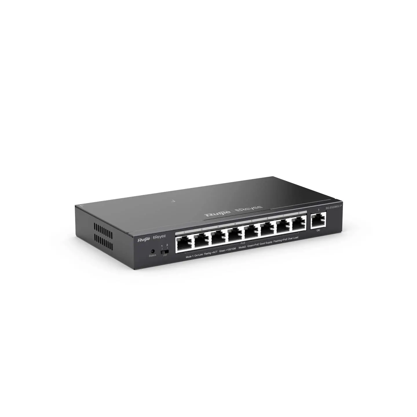 Switch Ruijie RG-ES209GC-P, 9xGbE, PoE+, 120W, έως 16 VLAN, επιτραπέζιο, μεταλλικό - image 1