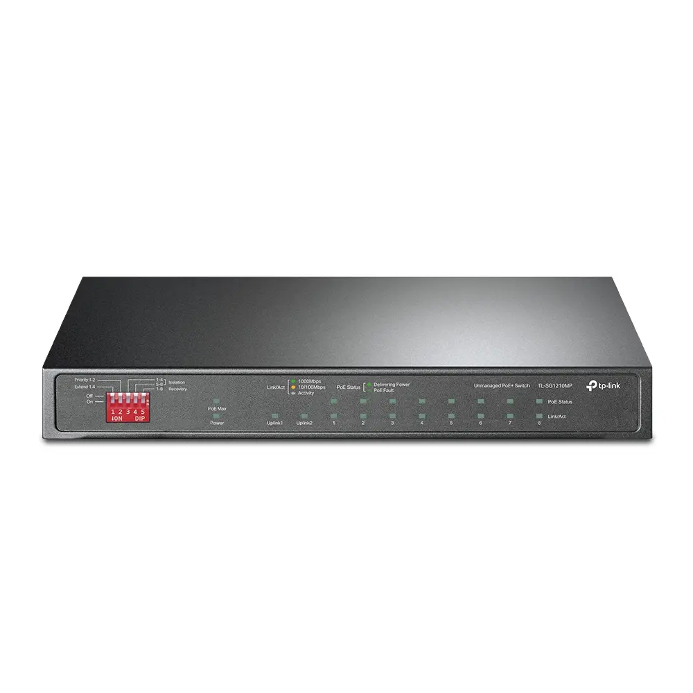 Switch TP-LINK TL-SG1210MP, 10xGbE RJ45, 8 θύρες PoE+, 1x SFP/RJ45 combo, 123W
