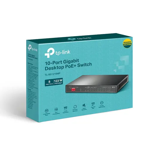 Комутатор TP-LINK TL-SG1210MP, 10хGbE RJ45, 8-Port PoE+, 1x SFP/RJ45 combo, 123W - image 3