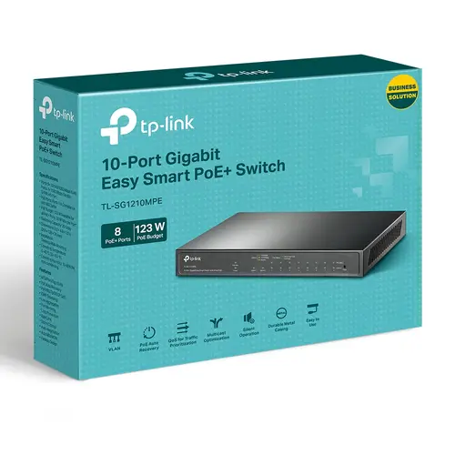 Комутатор TP-LINK TL-SG1210MPE, 10хGbE RJ45, 8-Port PoE+, 1x SFP/RJ45 combo,123W - image 3