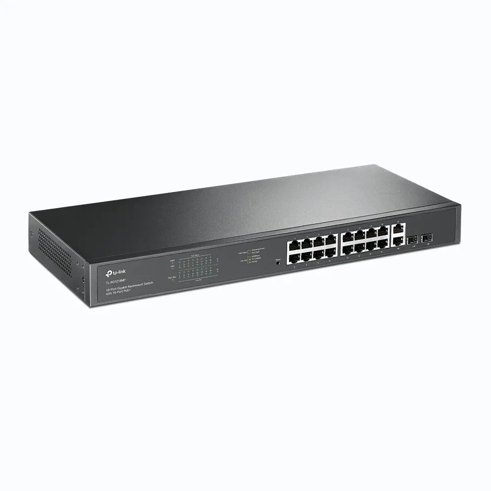Комутатор TP-LINK TL-SG1218MP, 16х GbE RJ45 PoE+ порта, 2x SFP порта, 250W макс - image 1
