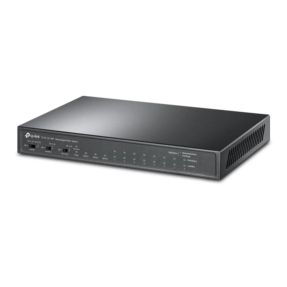 Комутатор TP-LINK TL-SL1311MP, 8xFE PoE+ портa, 2xGbE, 1xSFP, неуправляем, 124W - image 1