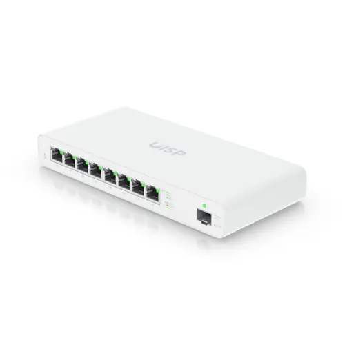 Комутатор Ubiquiti UISP-S, 8xGbit RJ45 PoE, 1xSFP, Layer 2, 27V/110W