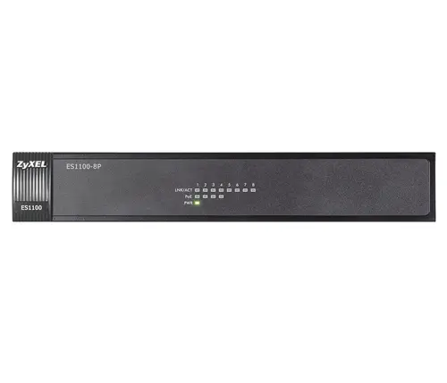 Комутатор ZyXEL ES1100-8P, 8x 10/100Mbps, 4-порта PoE , неуправляем, монтаж в шк - image 2