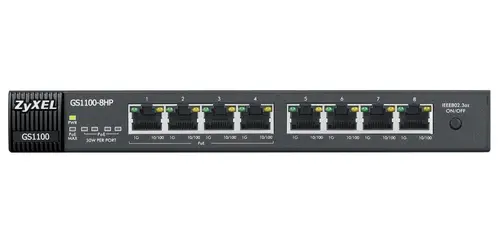 Switch ZyXEL GS1100-8HP, 8x porturi GbE, 4x PoE+, nemanagement, de birou - 2