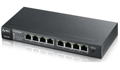 Switch ZyXEL GS1100-8HP, 8x porturi GbE, 4x PoE+, nemanagement, de birou - 1