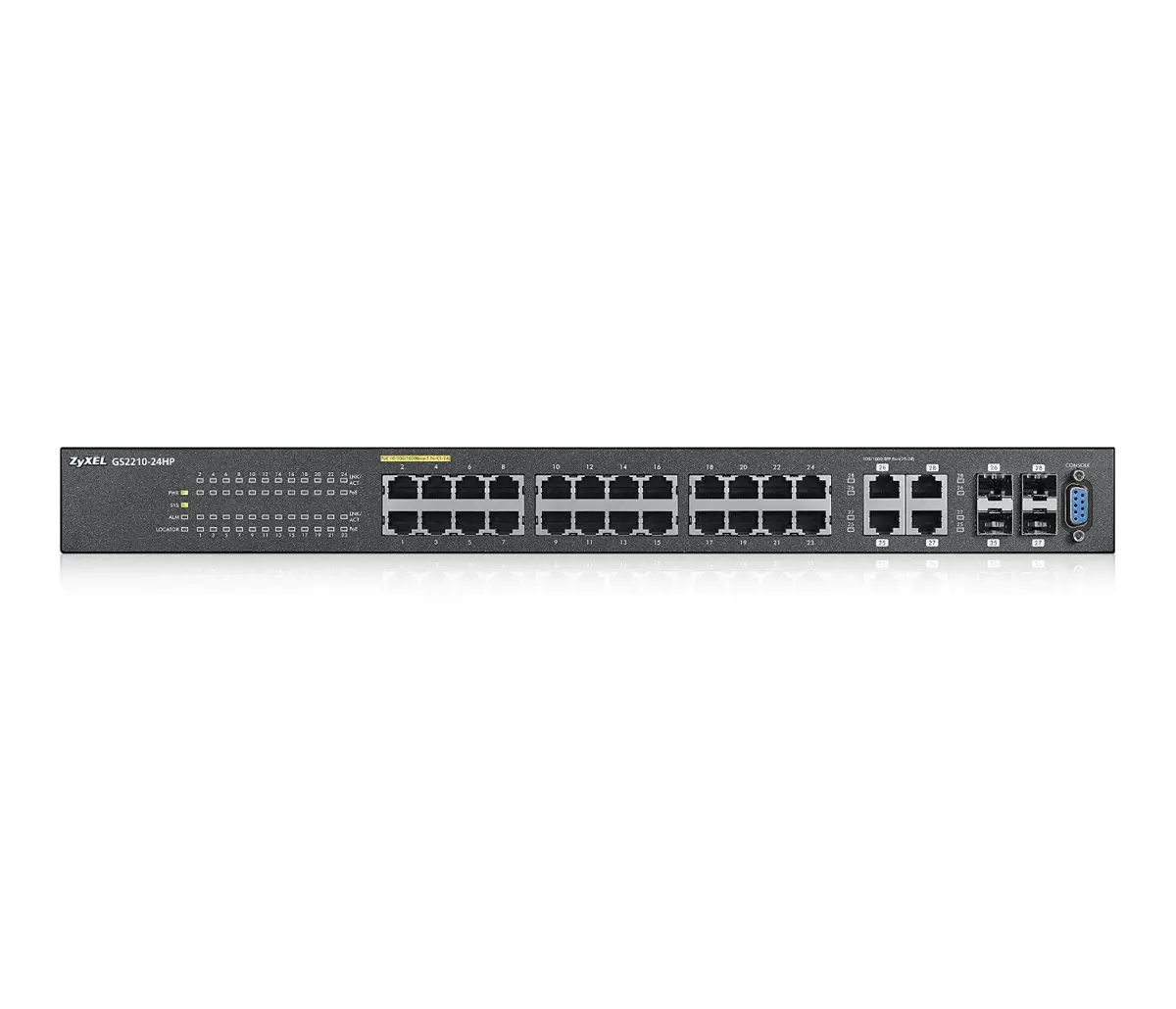 Switch ZyXEL GS2210-24HP, 24x GbE PoE+ θύρες + 4x SFP/RJ45, L2+, IGMP, MVR, D - image 1