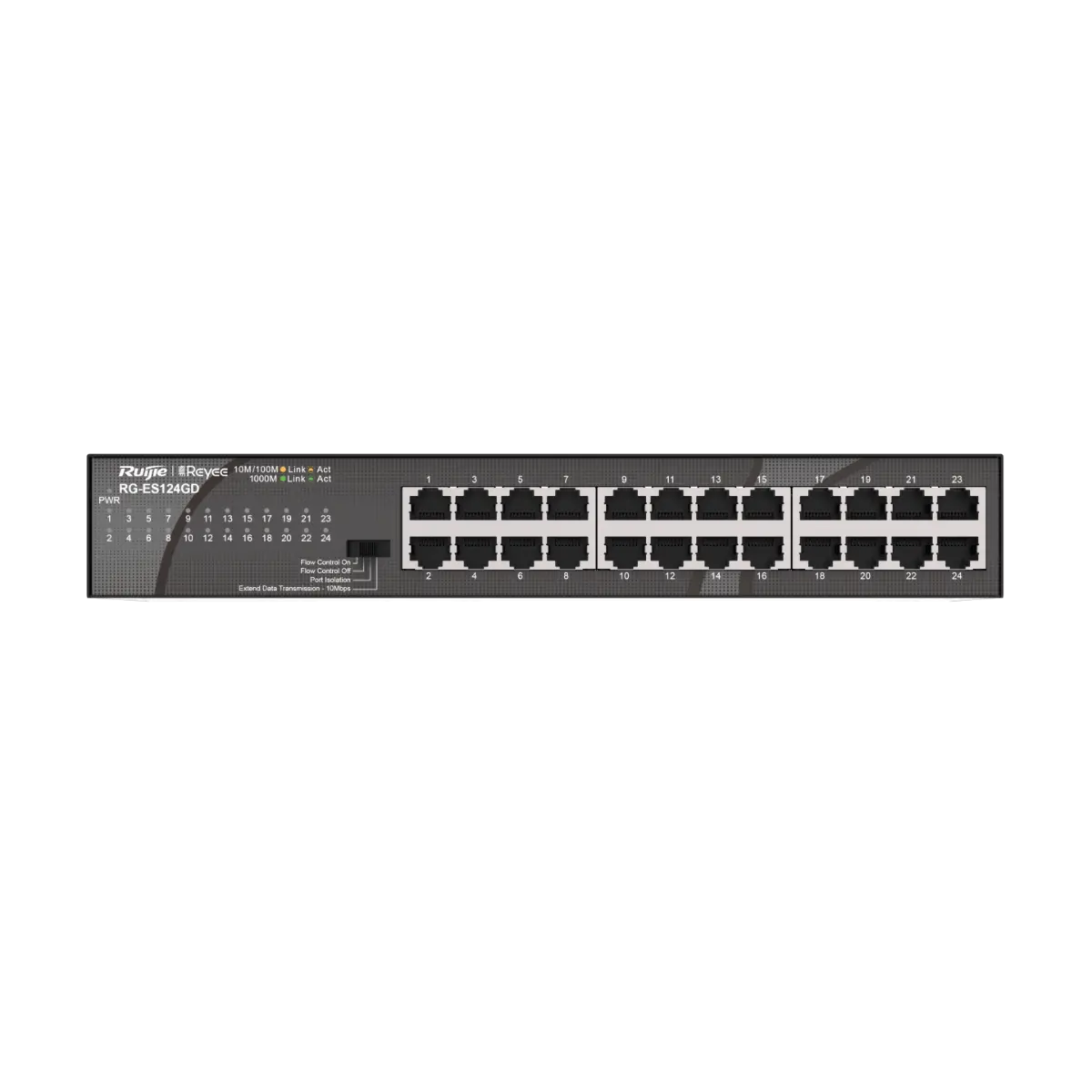 Switch Ruijie RG-ES124GD, 24 x GbE, metalic, de birou