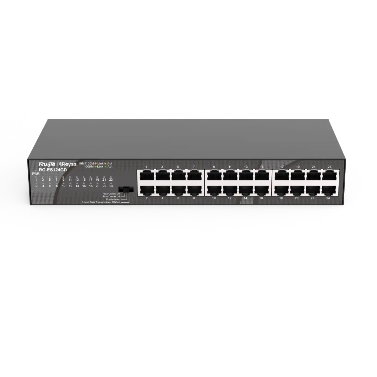 Комутатор Ruijie RG-ES124GD, 24 x GbE, метален, настолен - image 1
