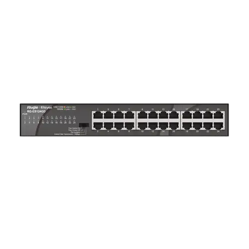 Switch Ruijie RG-ES124GD, 24 x GbE, metalic, de birou - 1