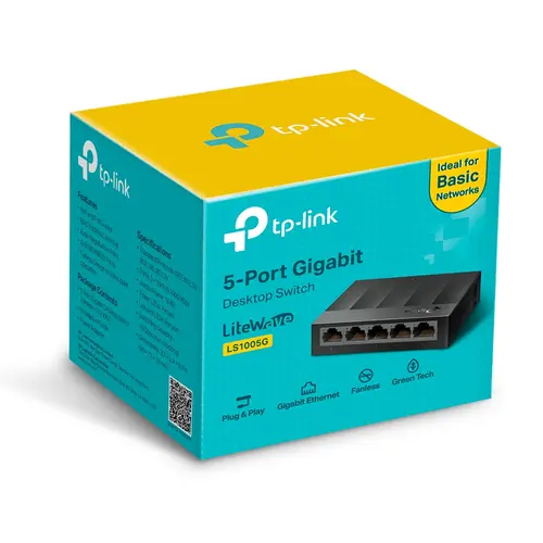 Switch TP-LINK LS1005G, 5x porturi GbE, negestionat, de birou - 3