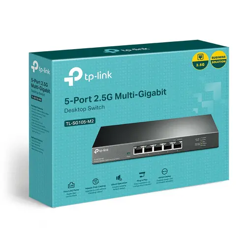 Комутатор TP-Link TL-SG105-M2, 5x 2.5 Gbit, QoS, настолен, метален - image 4