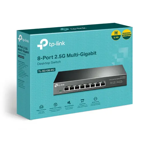 Комутатор TP-Link TL-SG108-M2, 8-port 2.5Gbit, настолен, 12 V/1A - image 3