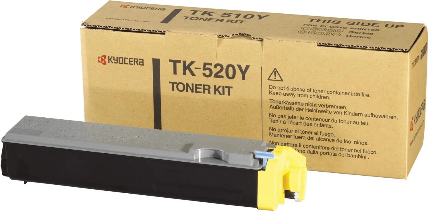 Тонер касета Kyocera TK-520Y, жълта