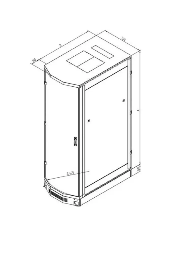 Ντουλάπα rack Triton 37U/700x1000 Delta R, πίσω δίφυλλη πόρτα