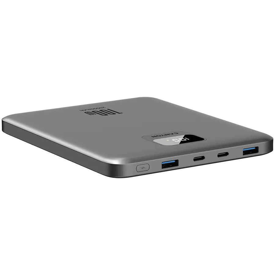 CANYON power bank PB-2008 LED FLAT 20000 mAh PD100W QC3.0 Dark Grey - image 3