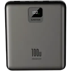 CANYON power bank PB-2008 LED FLAT 20000 mAh PD100W QC3.0 Dark Grey