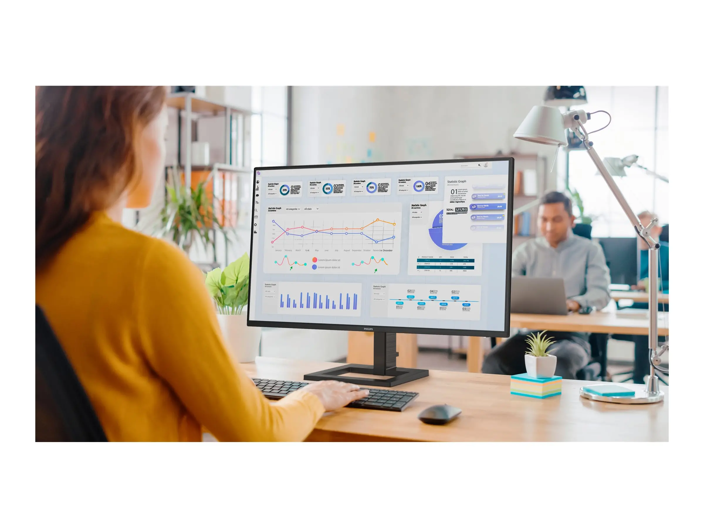 Монитор, Philips 27E1N1600AE, 27" IPS WLED, 2560x1440@100Hz, 4ms GtG, 1ms MPRT, 350cd m/2, 1500:1, Mega Infinity DCR, Adaptive Sync, FlickerFree, Low Blue Light, 2Wx2, Tilt, Height Adjust, HDMI, USB hub - image 2