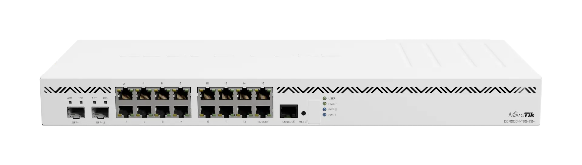 Рутер MikroTik CCR2004-16G-2S+, CPU 1700 MHz, 16 GE 10G SFP, 2 x 25G SFP2