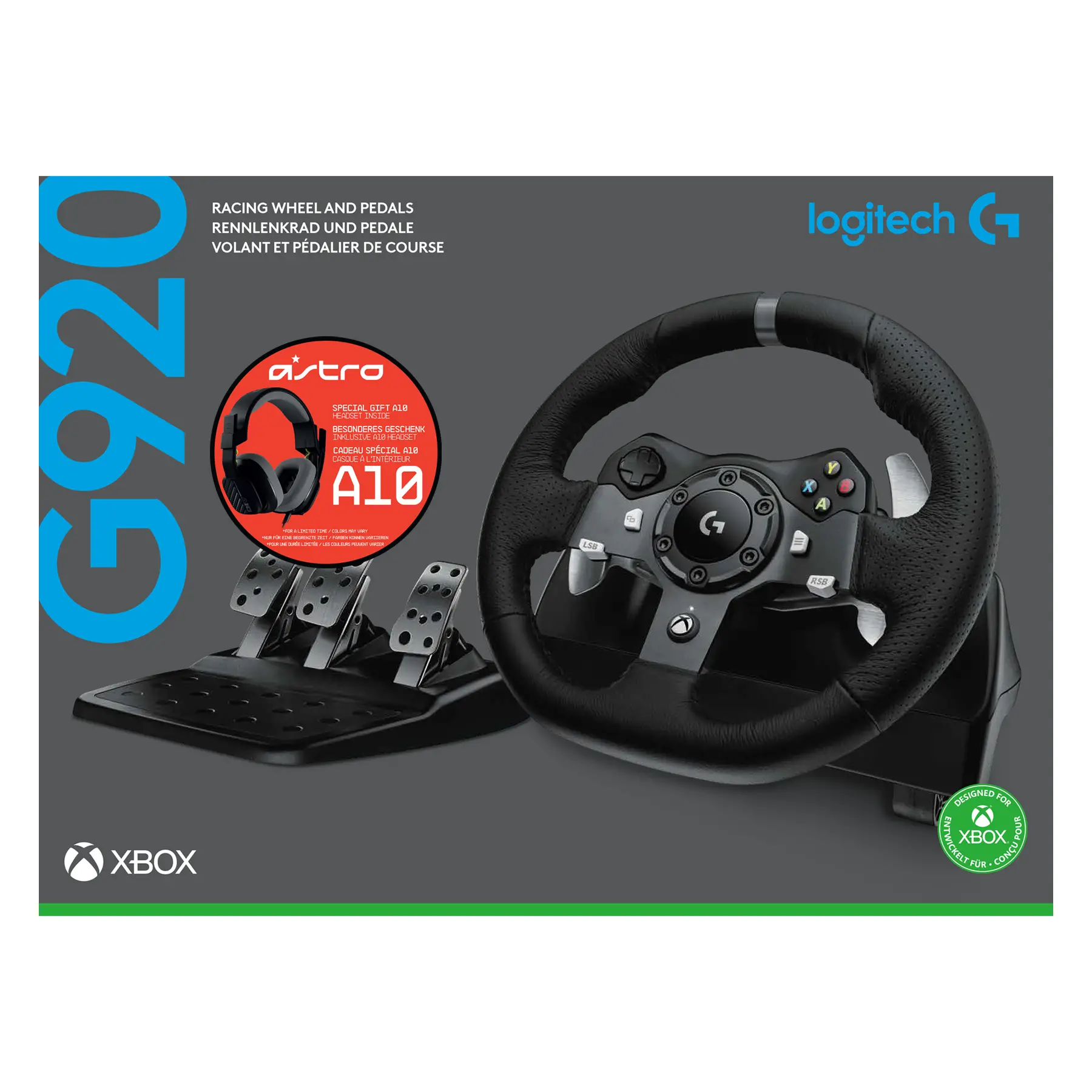 Волан Logitech Driving Force G920 за Xbox One / PC в комплект с геймърски слушалки Astro A10 - image 4