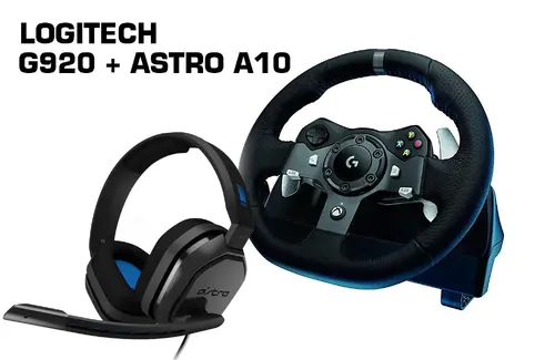 Волан Logitech Driving Force G920 за Xbox One / PC в комплект с геймърски слушалки Astro A10