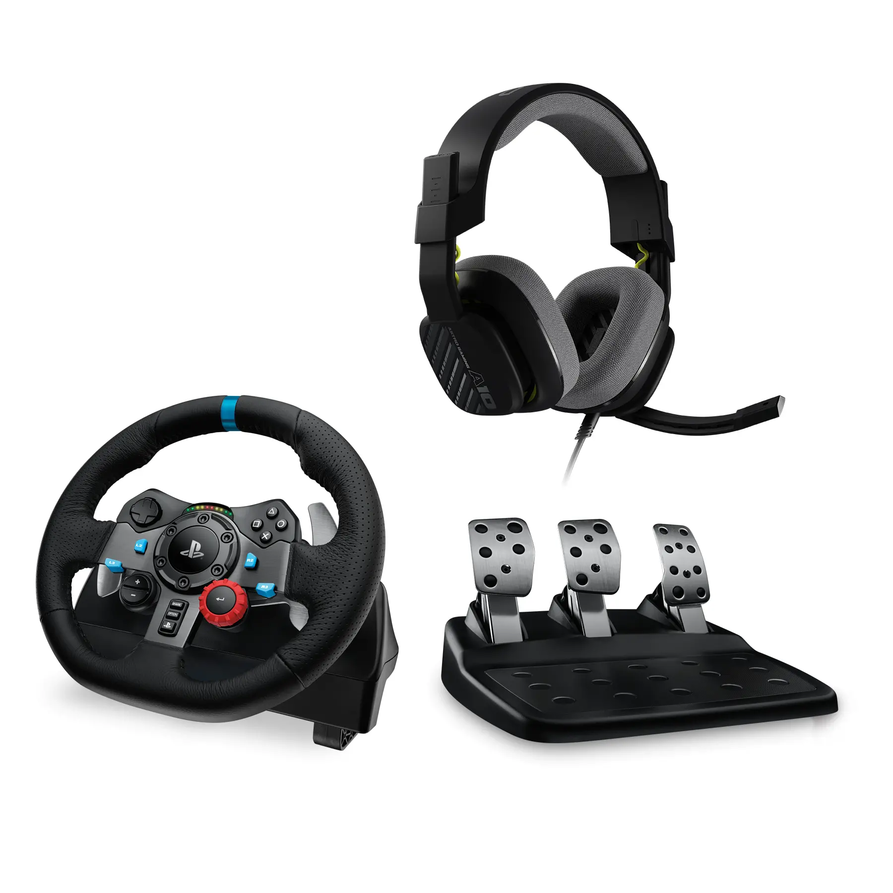 Волан, Logitech G29 Driving Force Racing Wheel for PlayStation 5 and PlayStation 4 - Black, Astro A10, PS5/PS4 - White
