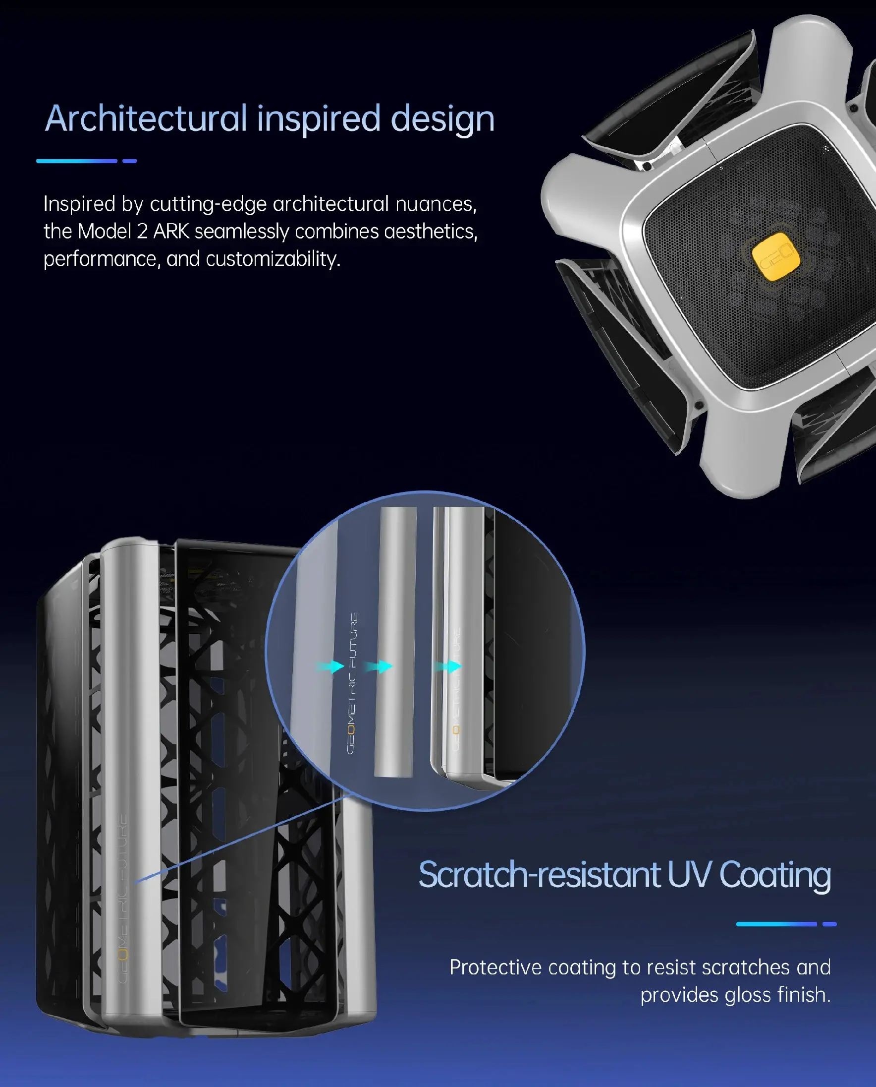 Geometric Future кутия Case mATX - Model 2 THE ARK Mesh Black - image 12