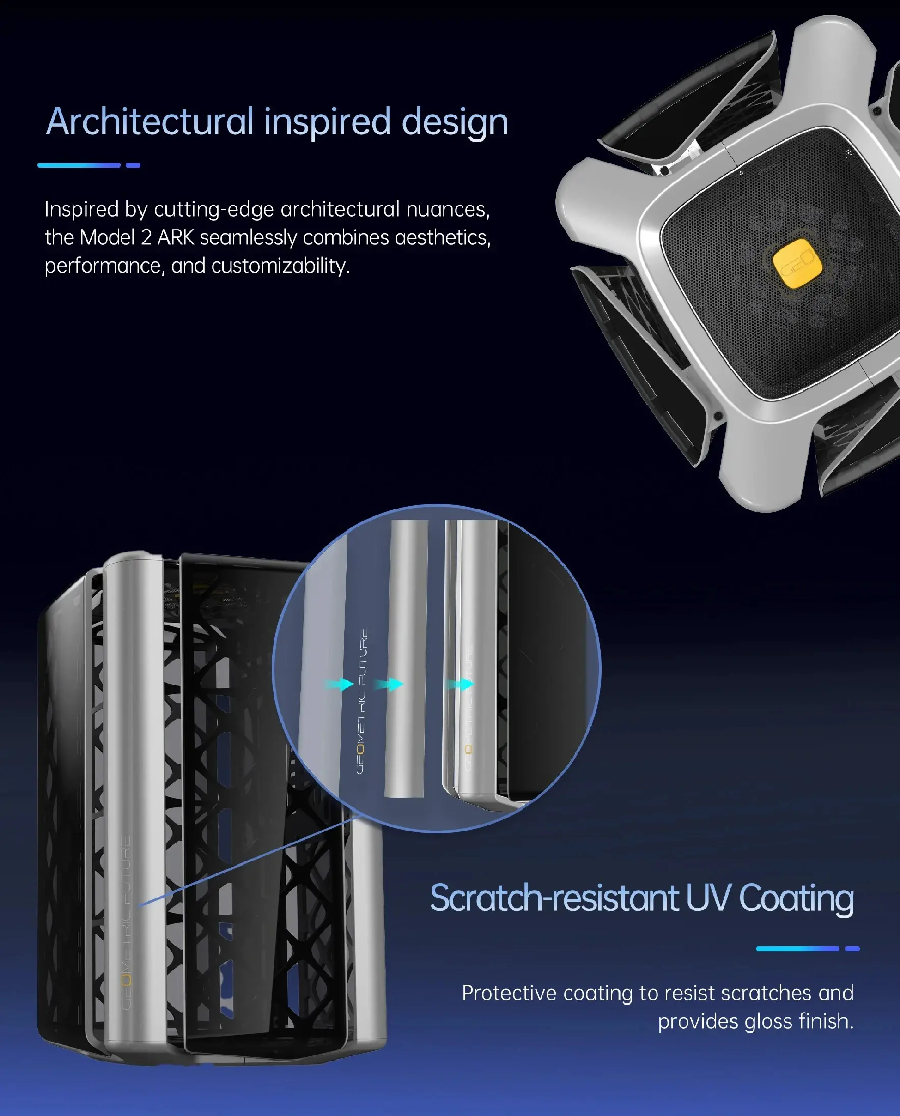 Geometric Future кутия Case mATX - Model 2 THE ARK Mesh White - image 12