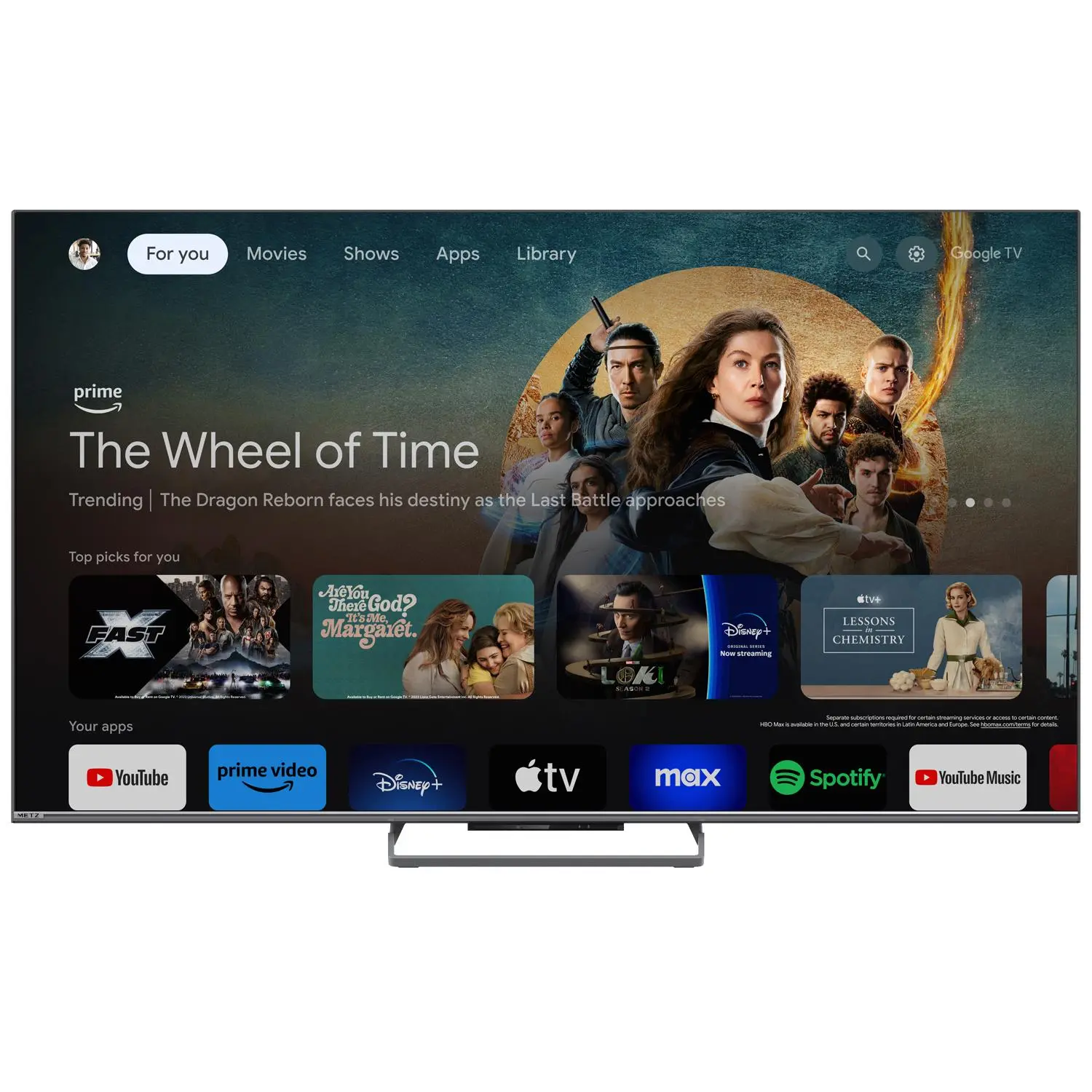Телевизор METZ 55MQE8000Z, 55"(139 см), QLED UHD Google TV, Dolby Vision, 144Hz - image 4
