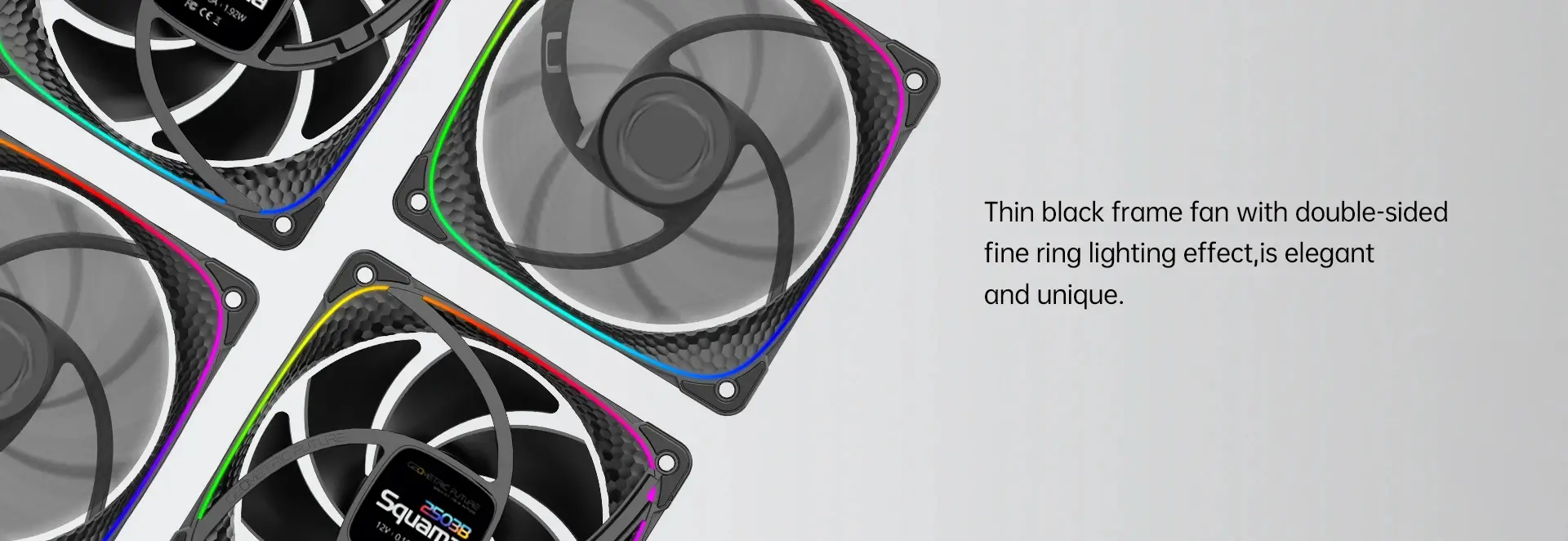 Geometric Future Комплект вентилатори Fan Pack 3-in-1 - Squama 2503B Black - image 8